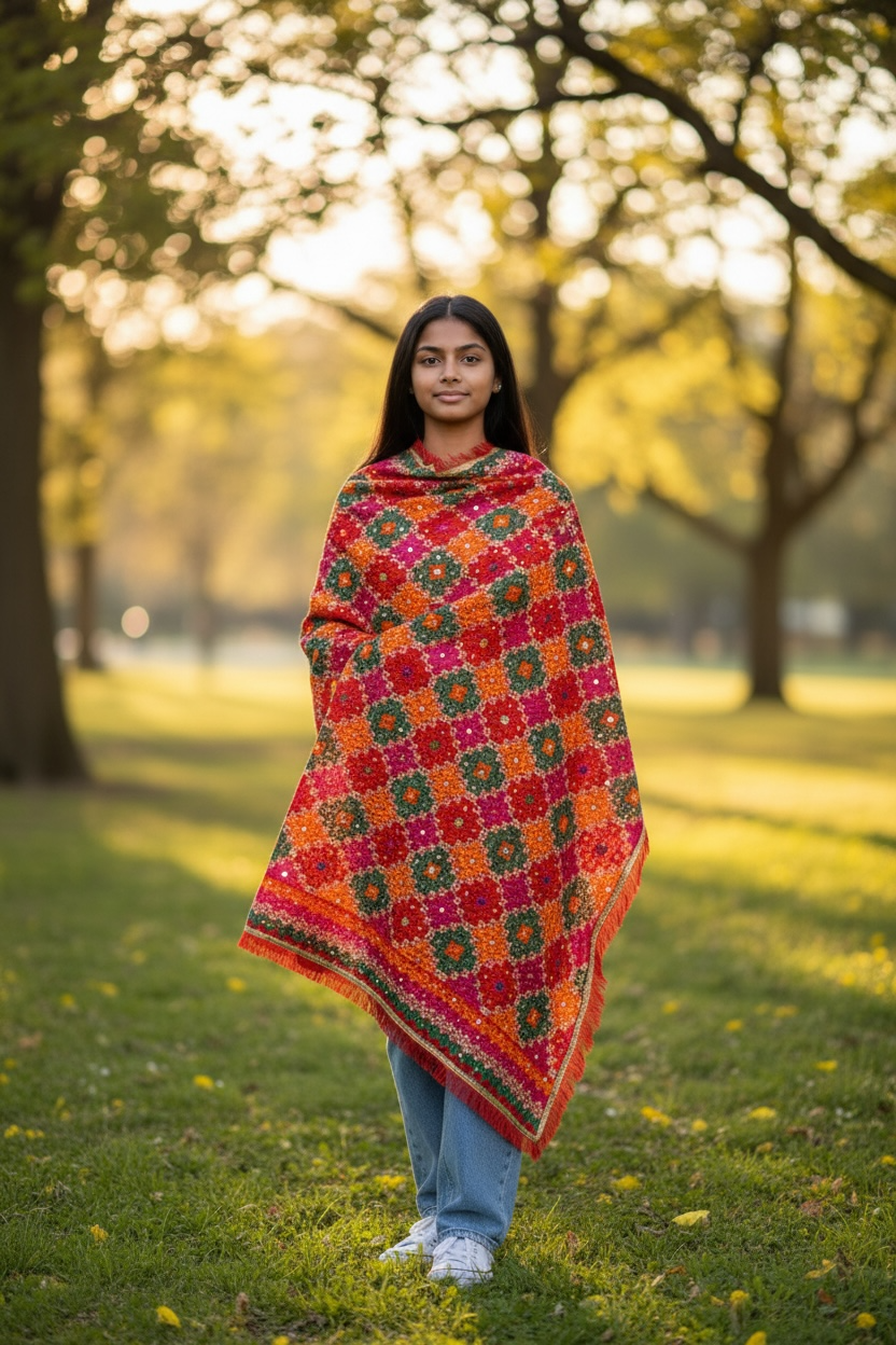 Multi Phulkari with Stones