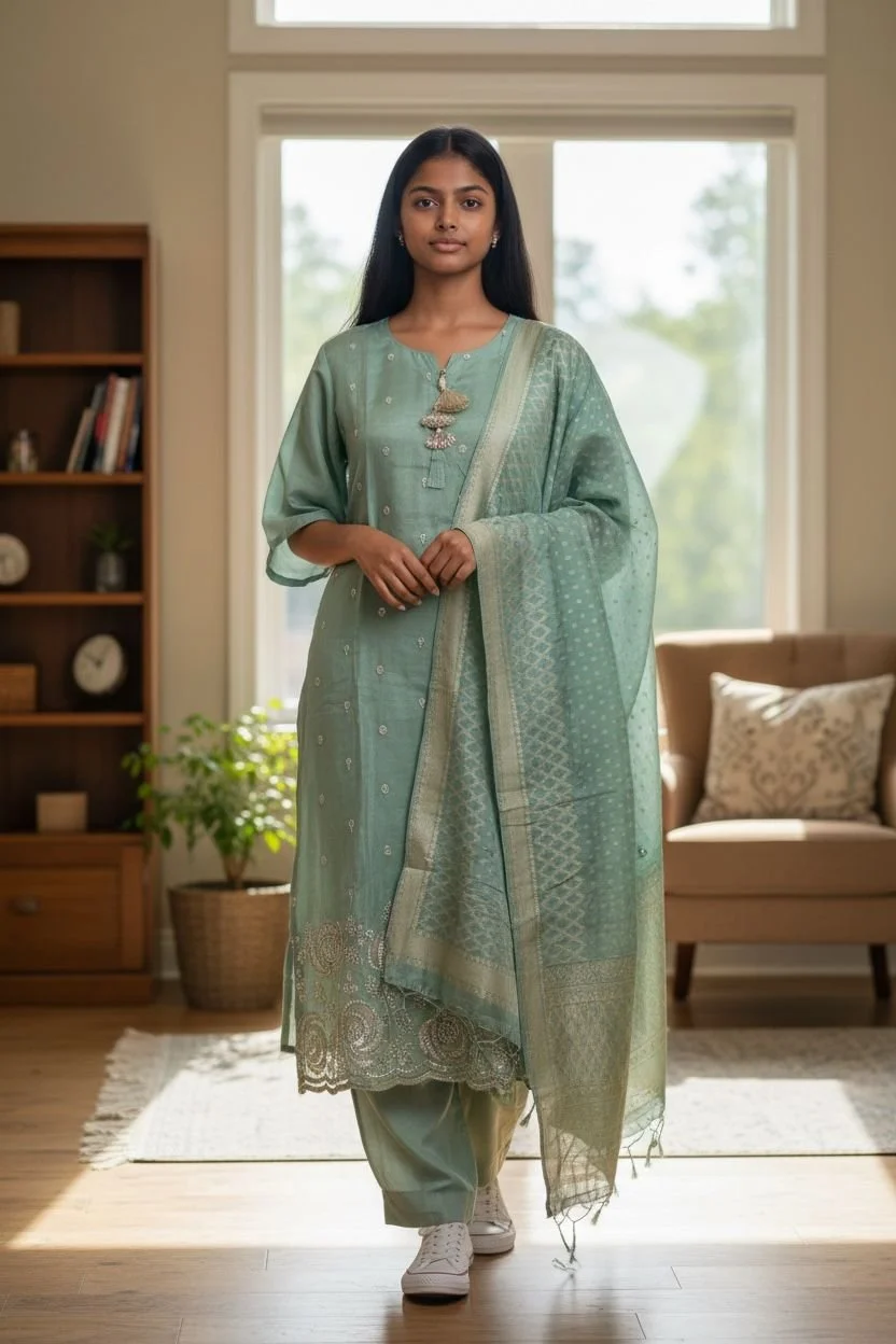 Mint Shimmer Pant Suit