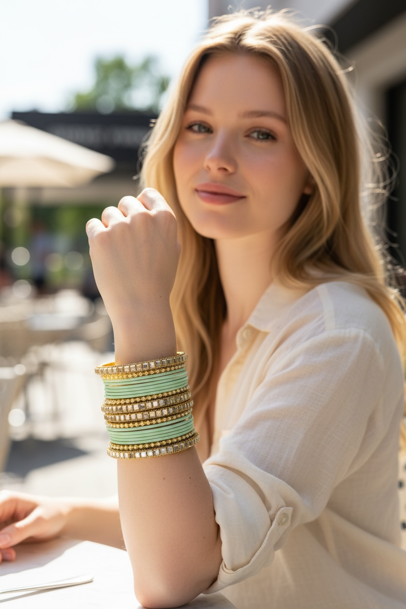 Bangles with Pearl and Kundan in Size 2.8