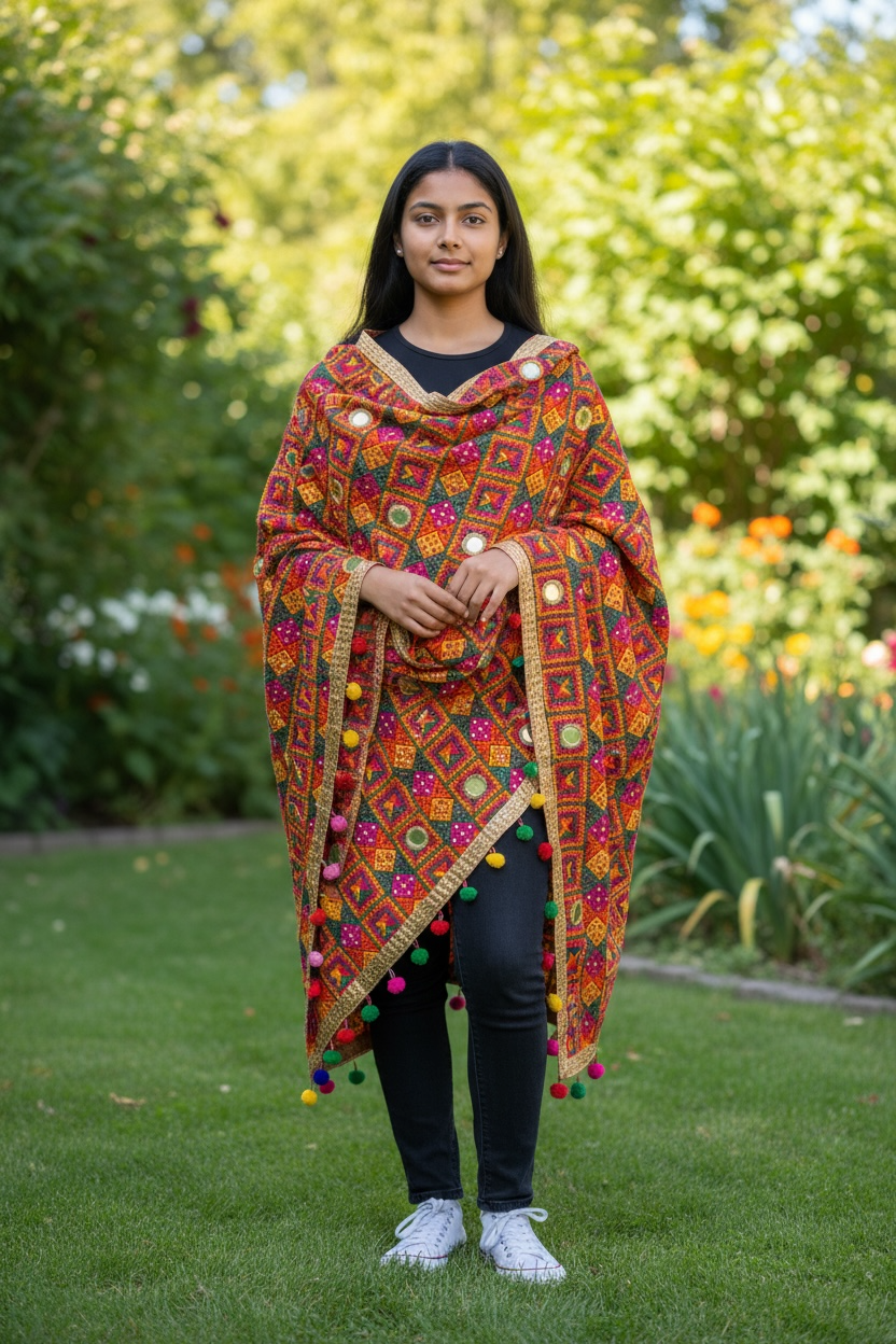 Multi Phulkari with Mirrors