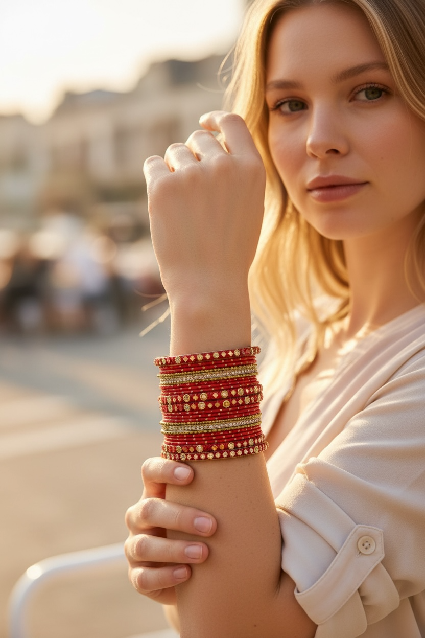 Red and Gold Bangles