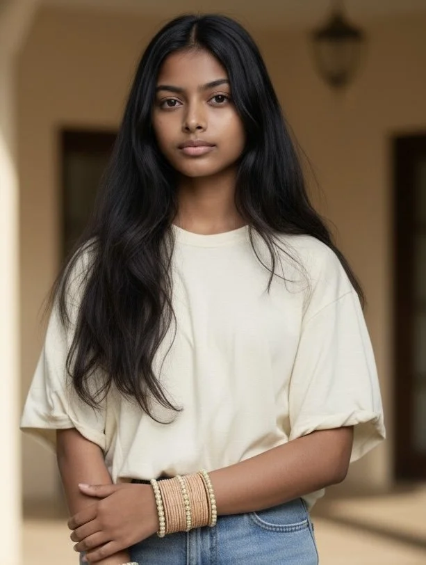 Peach metal bangles with pearls