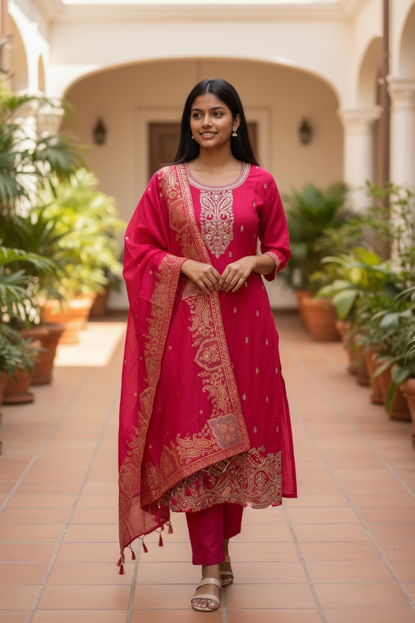 Magenta Suit Pant Suit