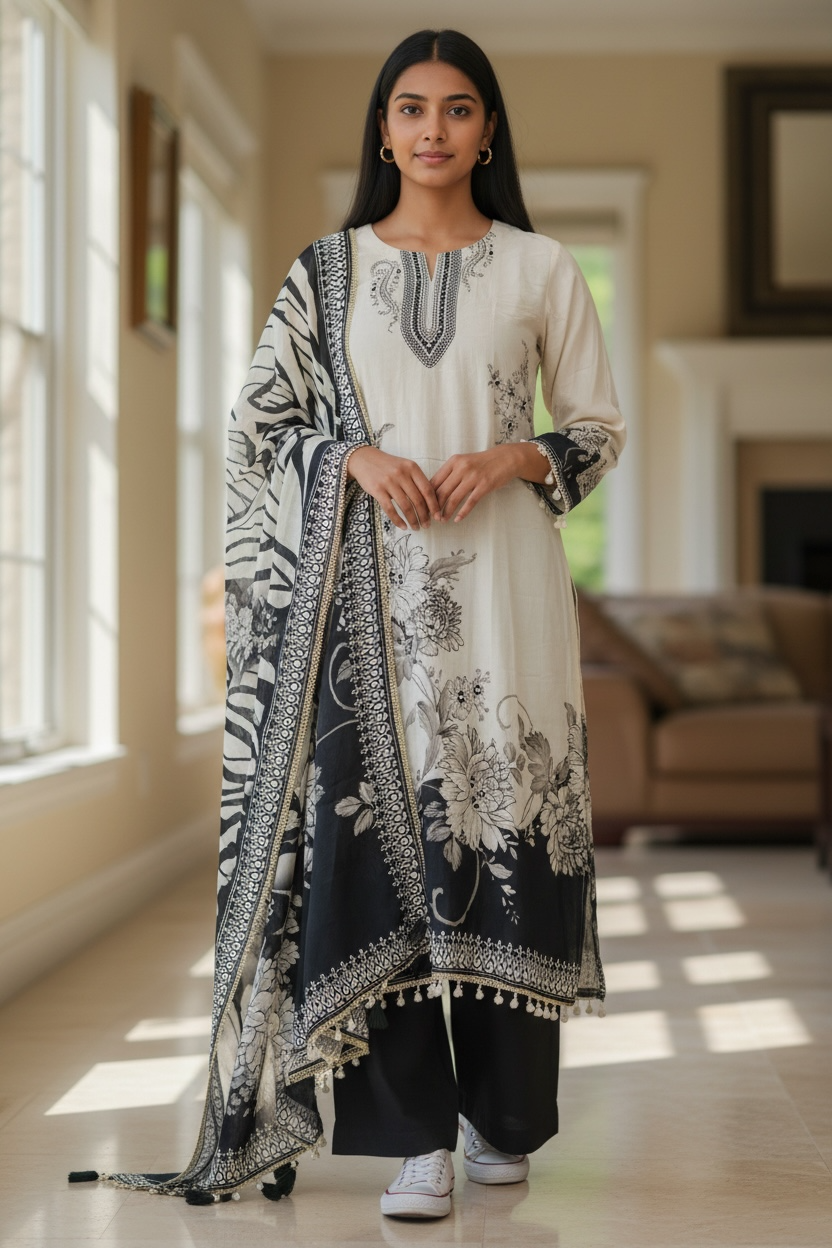 Self Print Pant Suit