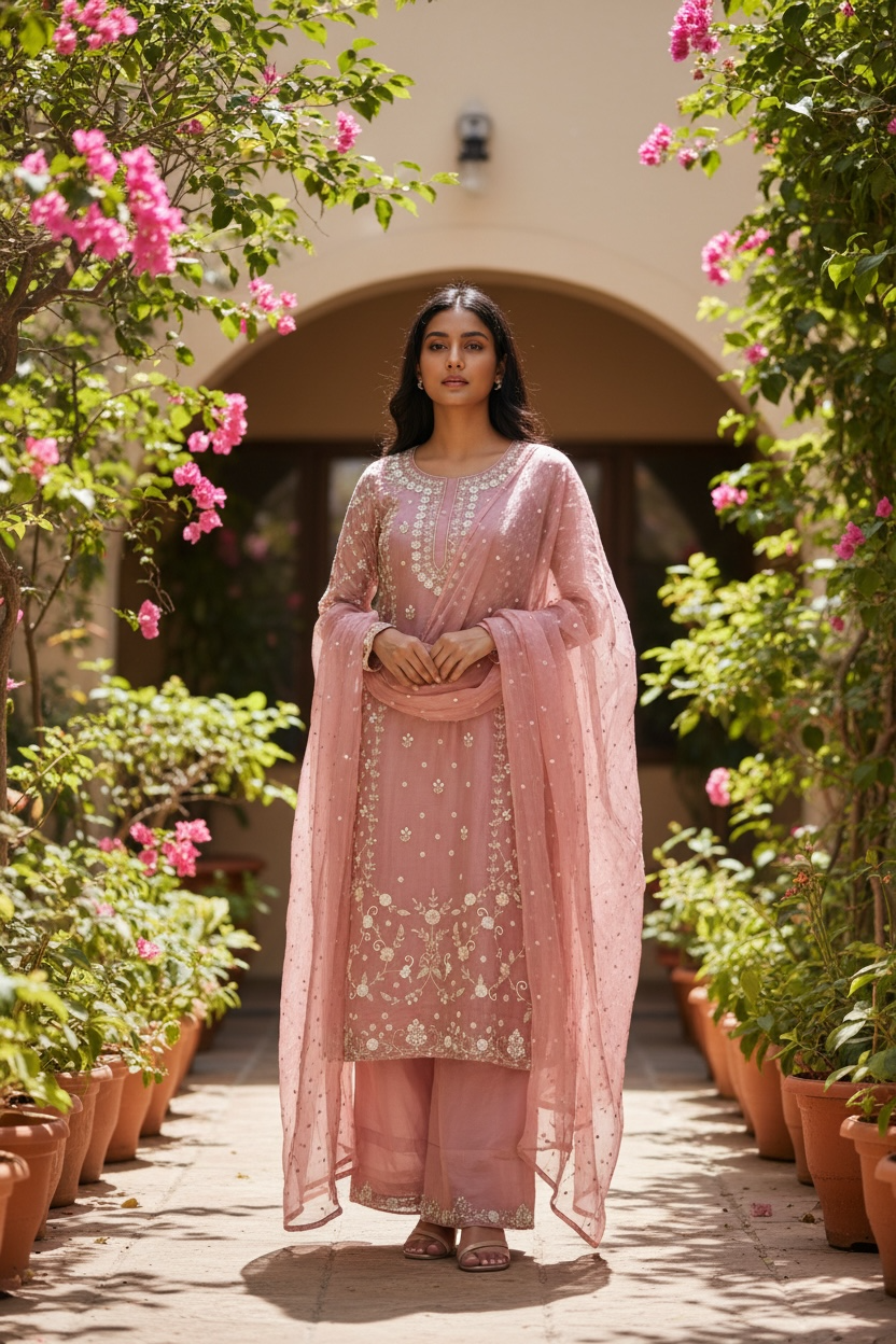 Light Pink Sharara Suit
