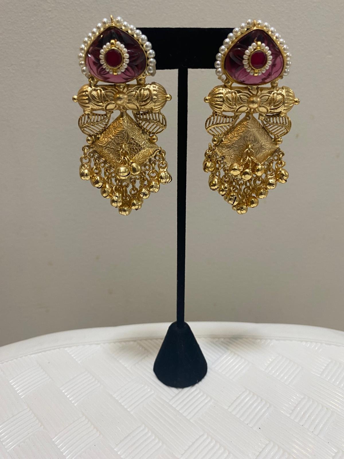 Ruby bells earrings
