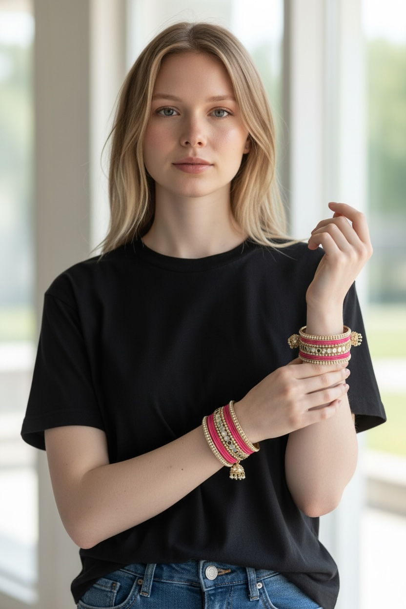 Bangles with Hanging Jumki in Size 2.10