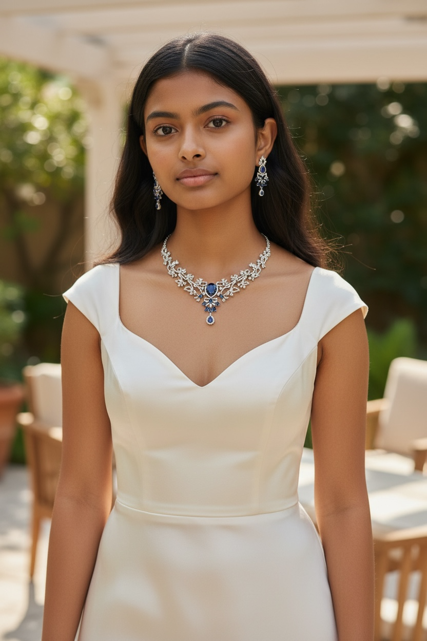 American Diamond necklace with earrings