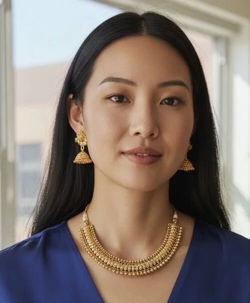 Gold Plated Necklace with Jumki