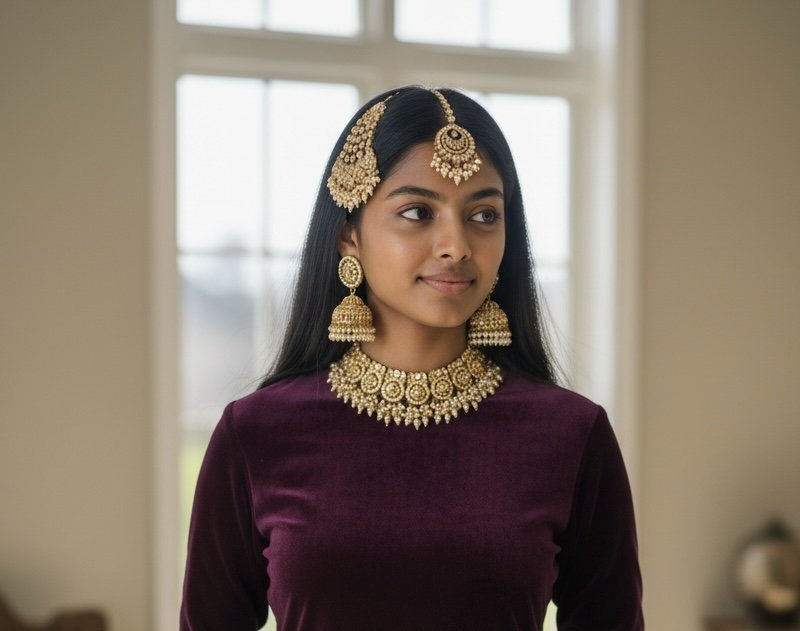 Gold Bridal Polki Passa Set