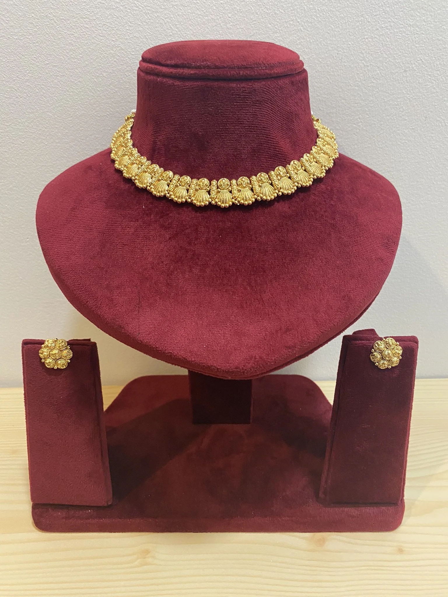 Gold Plated Necklace with studs
