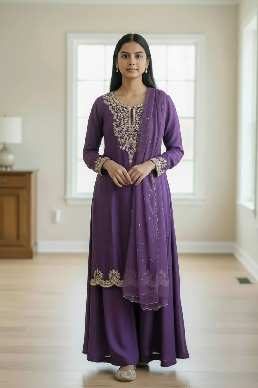 Royal Purple Plazzo Suit