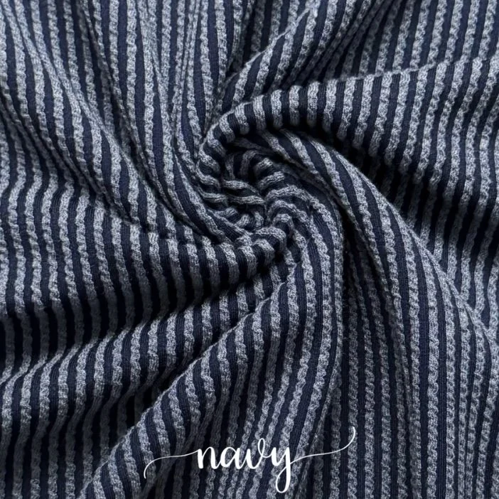 NAVY WAVED RIB