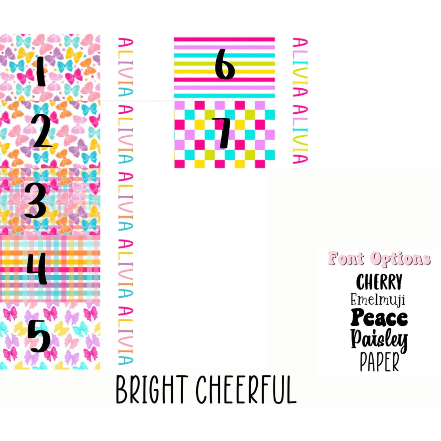 BRIGHT CHEERFUL NAME BOWS