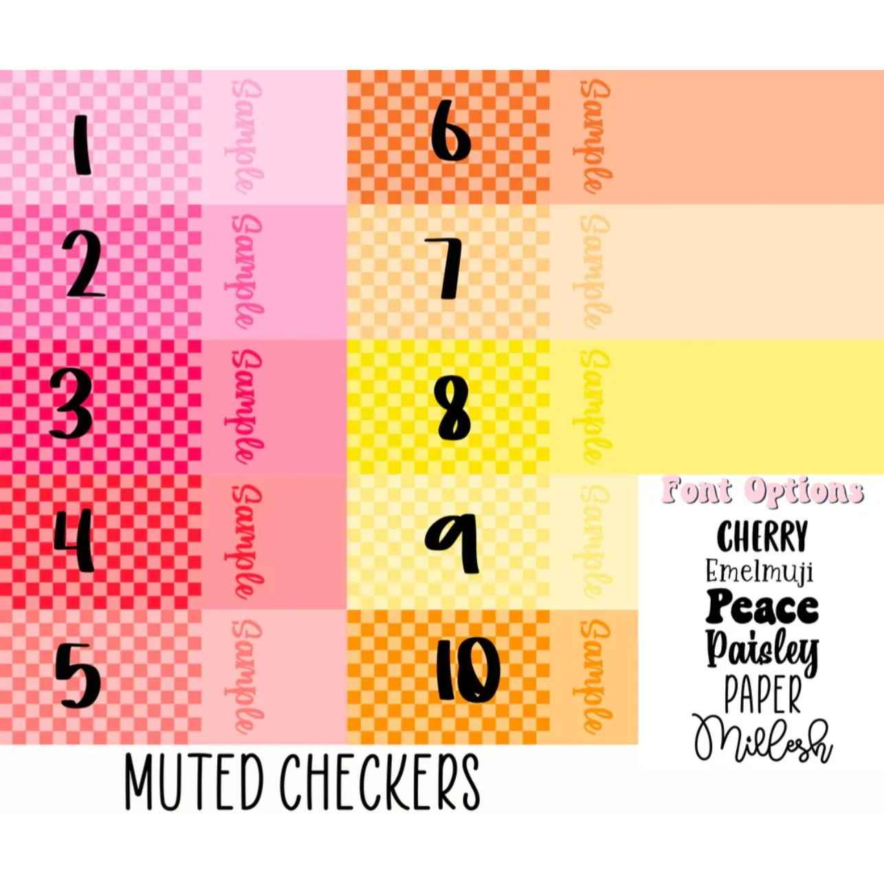 MUTED CHECKERS NAME BOWS