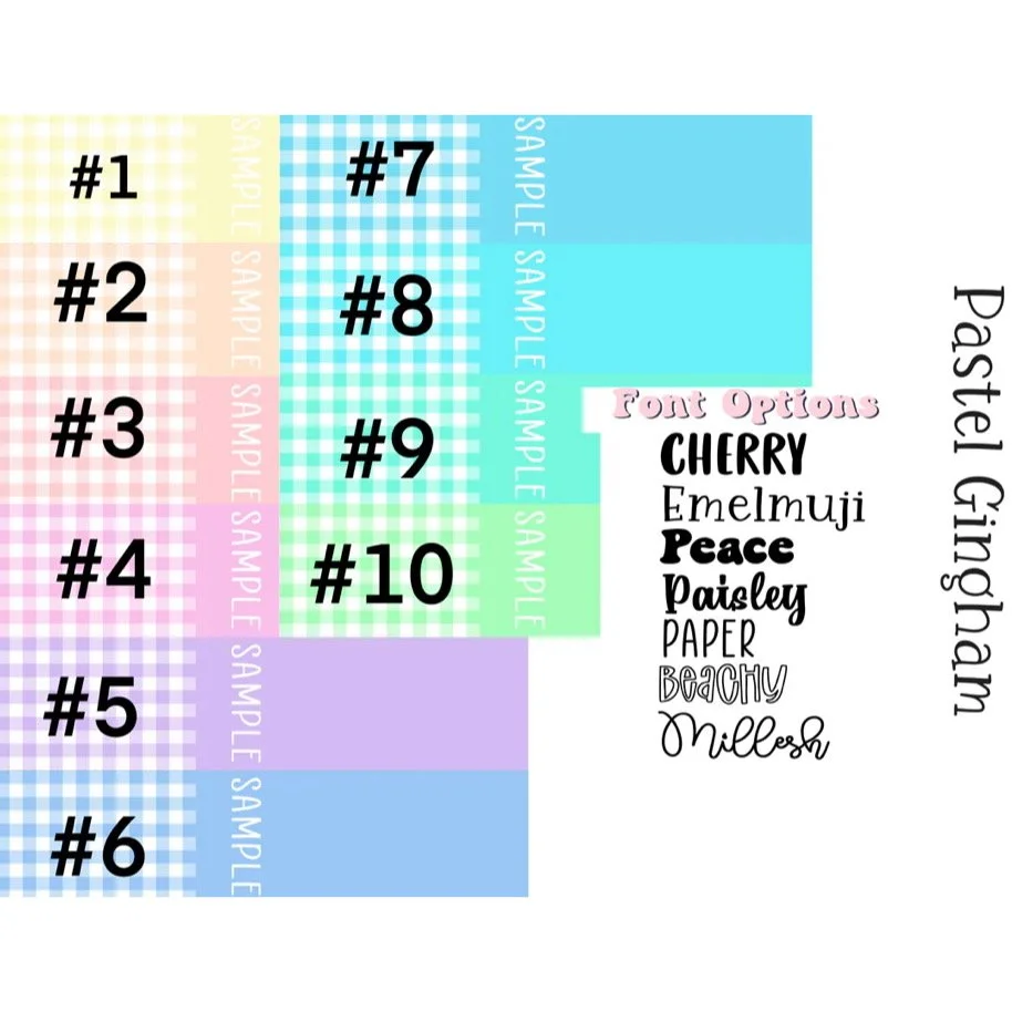 PASTEL GINGHAM NAME BOWS