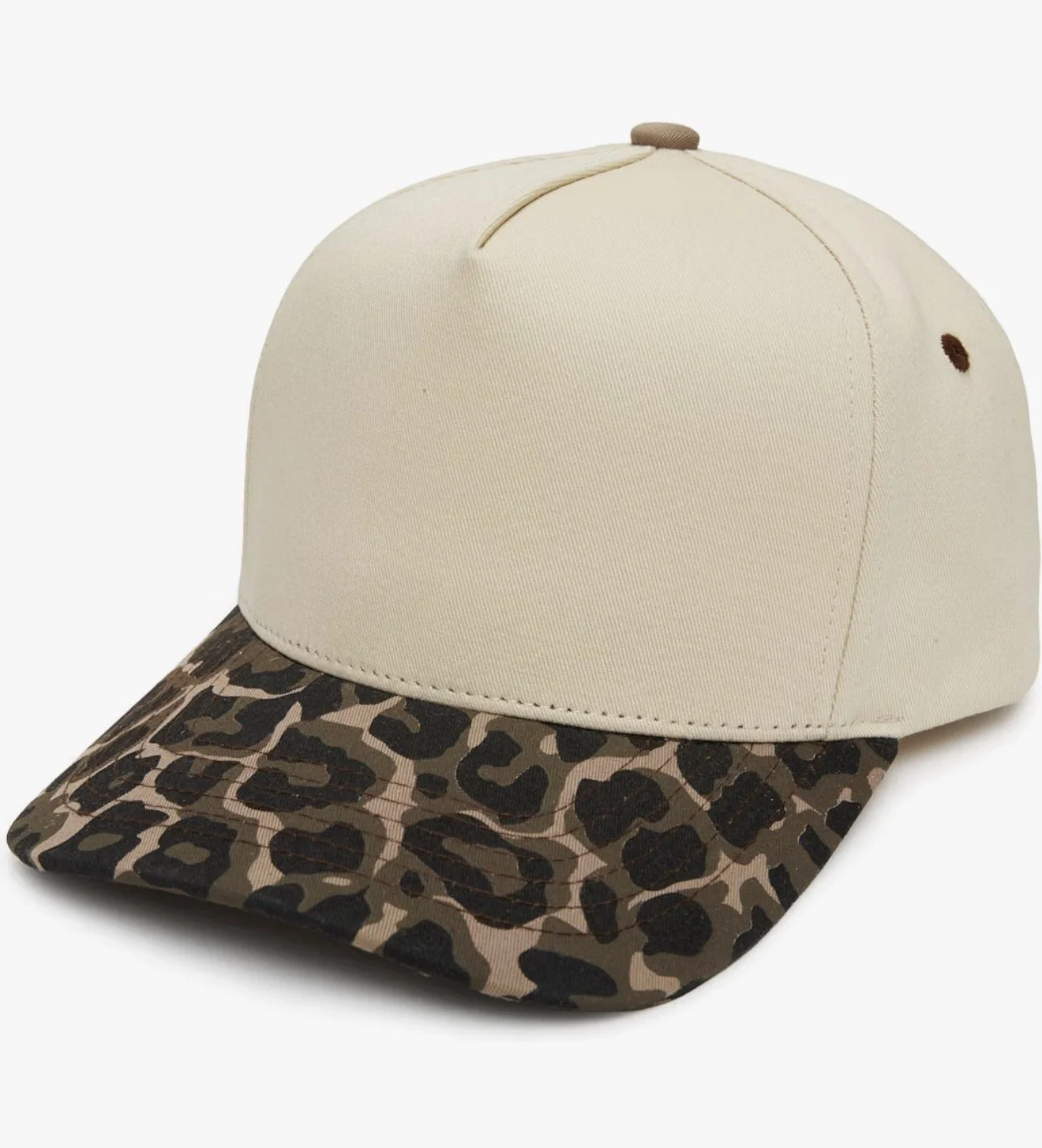 CHEETAH & NATURAL SNAPBACK HAT
