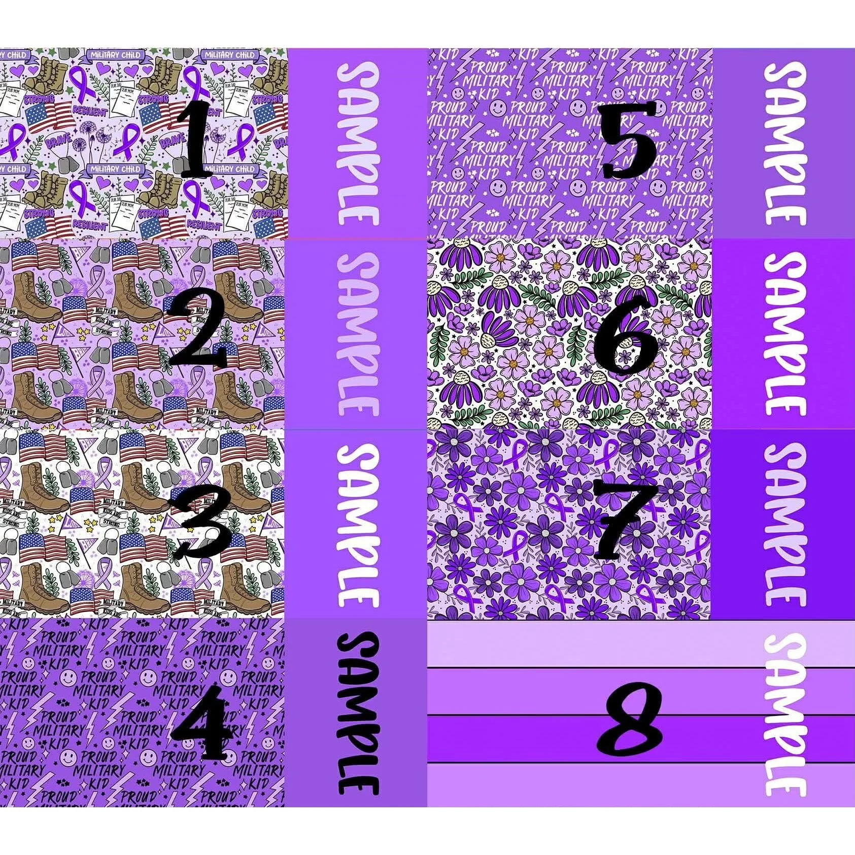 MILITARY CHILD NAME BOWS