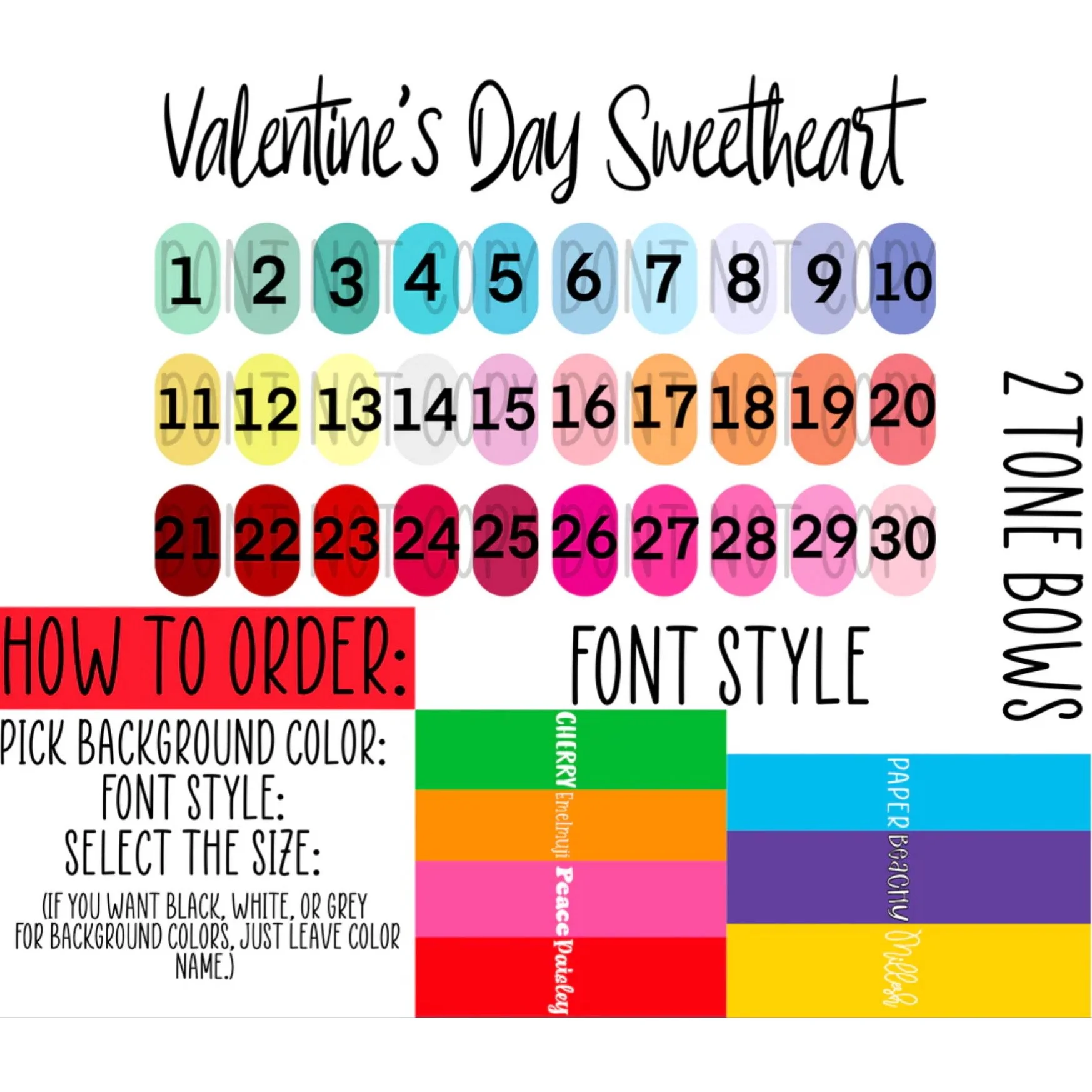 SOLID COLOR NAME BOWS