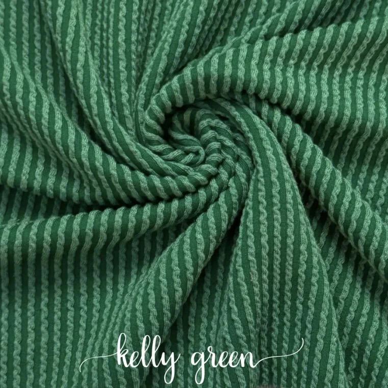 KELLY GREEN WAVED RIB