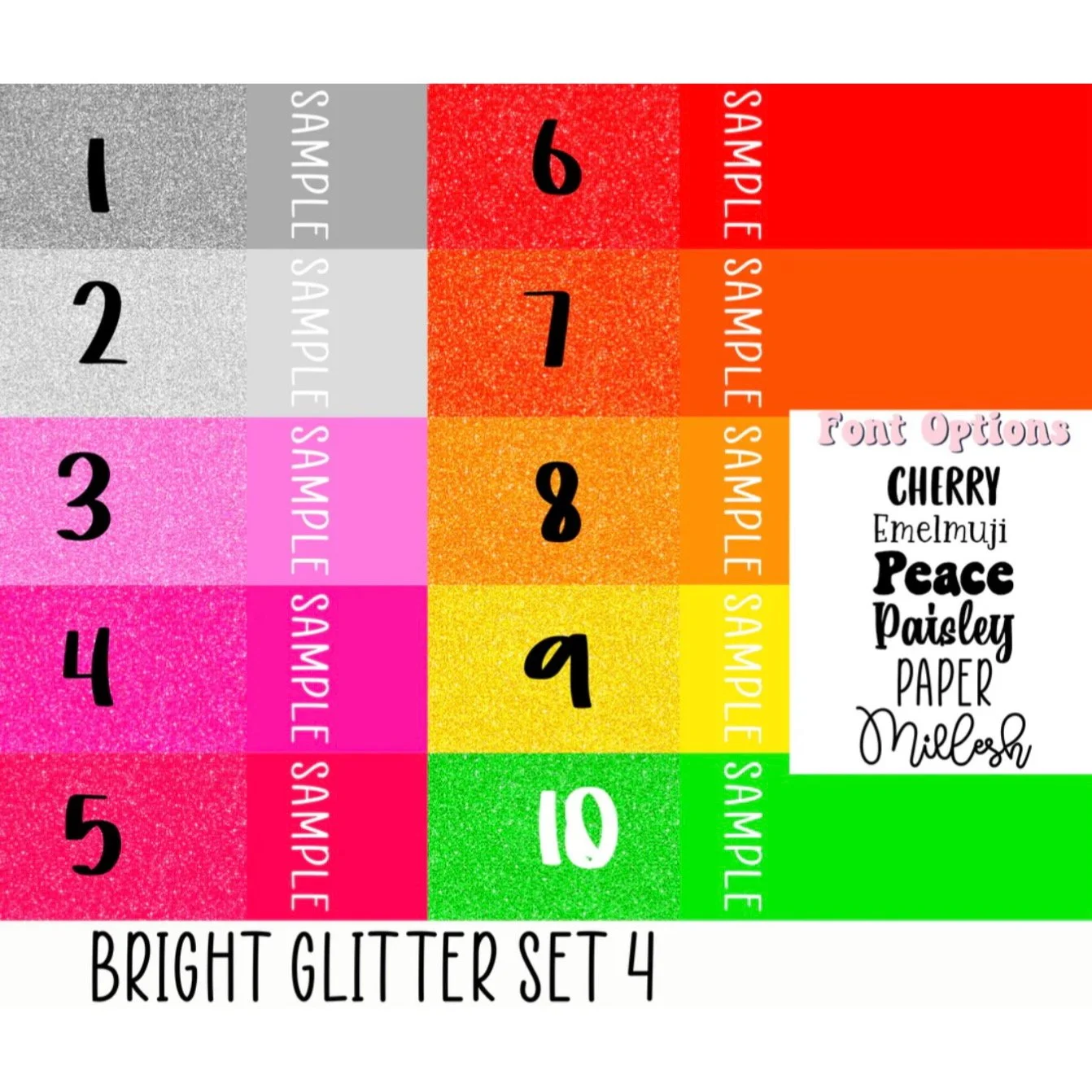 BRIGHT GLITTER NAME BOWS