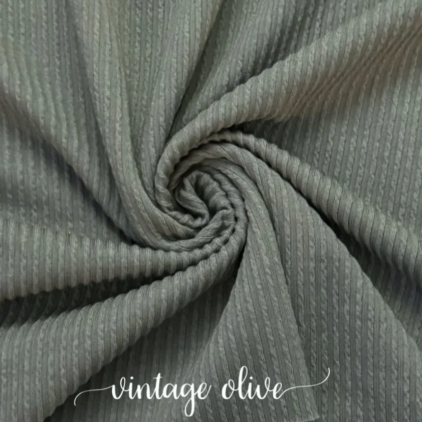 VINTAGE OLIVE WAVED RIB