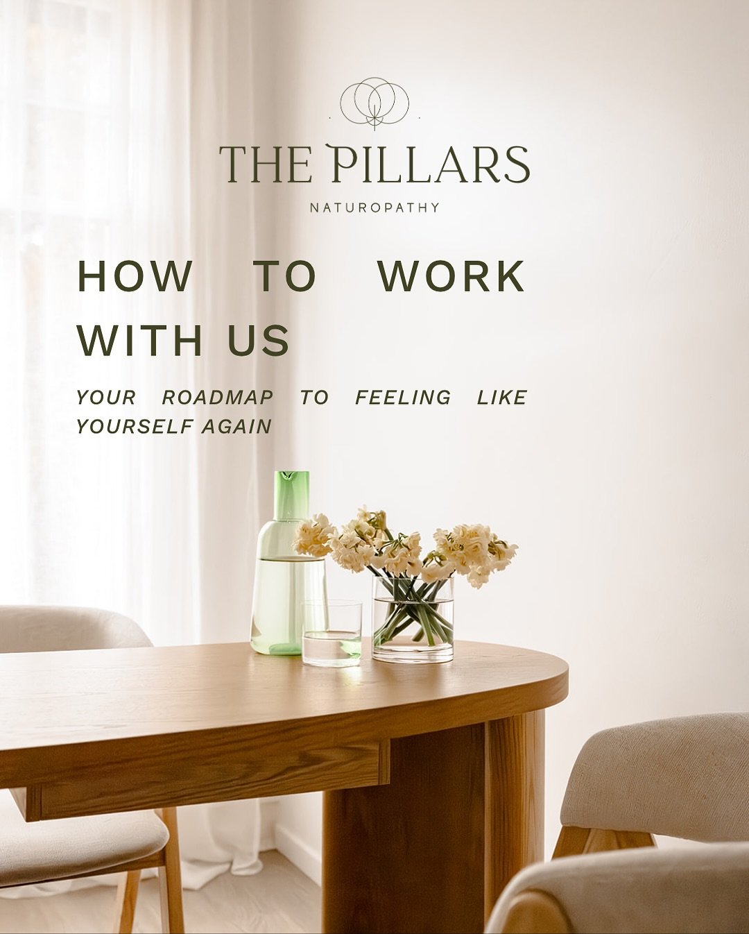 ⨠How to work with us at The Pillars Naturopathy
If you’ve been thinking about getting support for your gut, hormone, or metabolic health, here’s how to get started:
Dominique’s books are now closed to new clients for the remainde