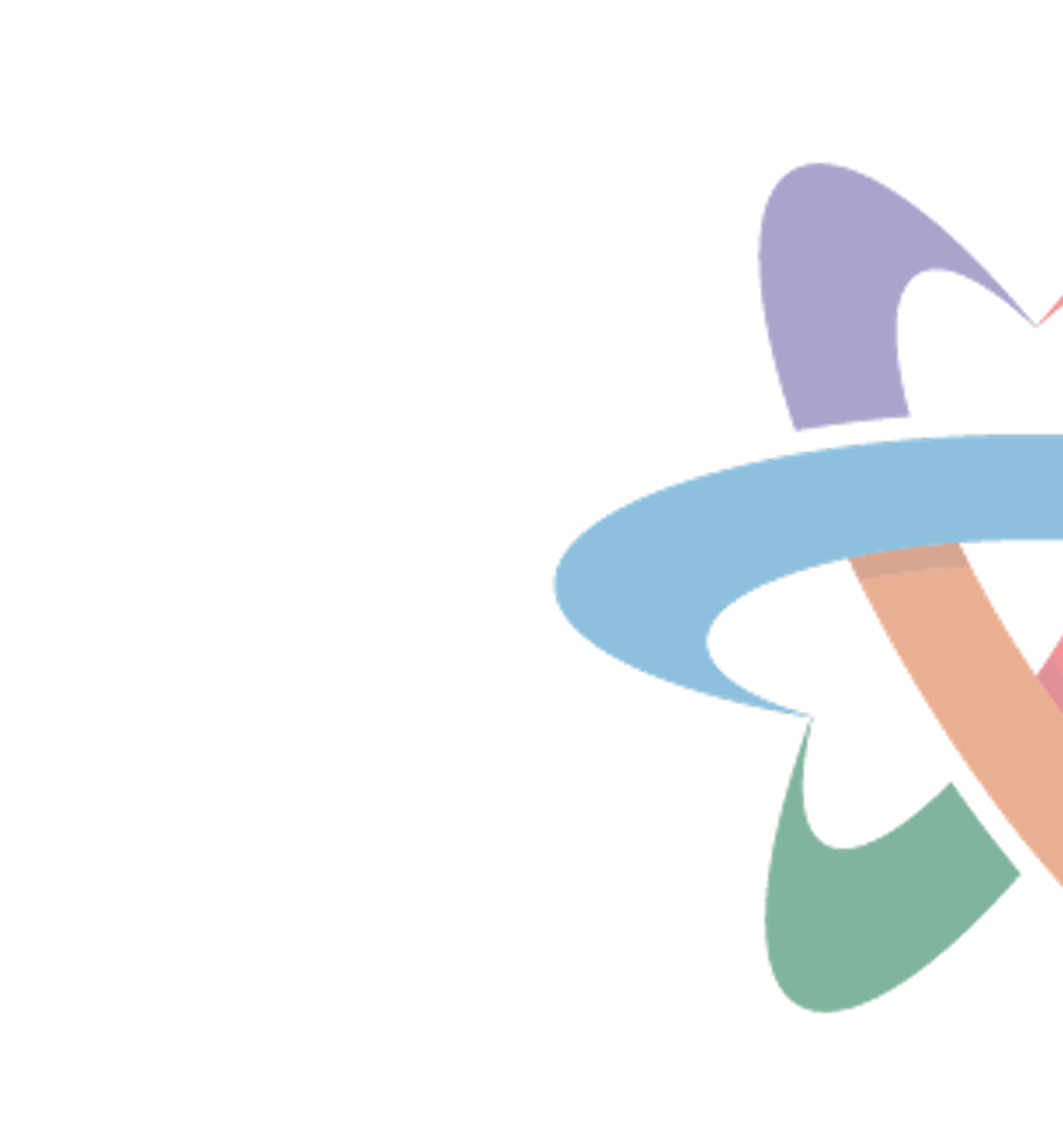 Colorful abstract logo featuring a swirling design with purple, blue, green, orange, and red elements.