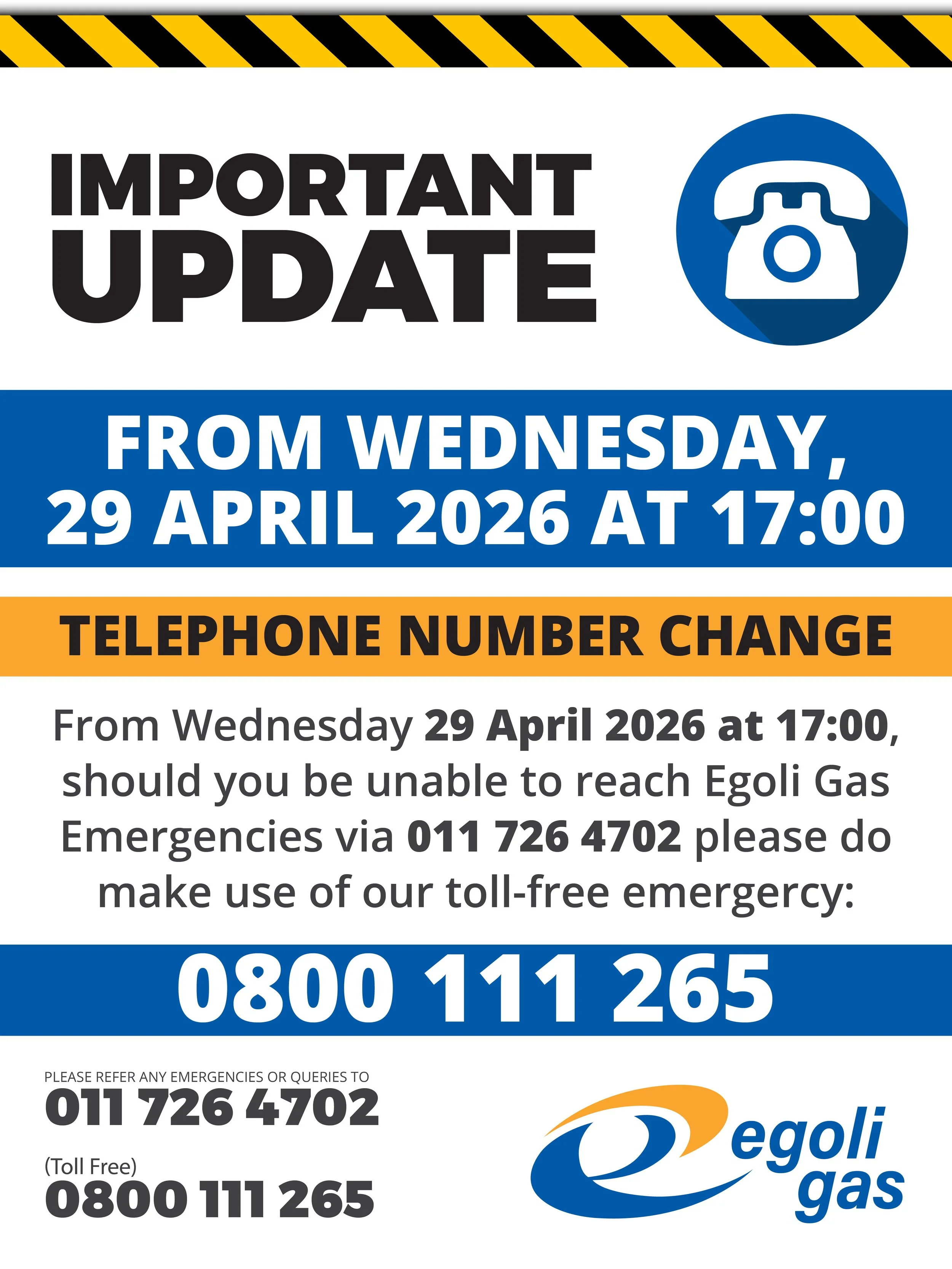 Telephone Number Update