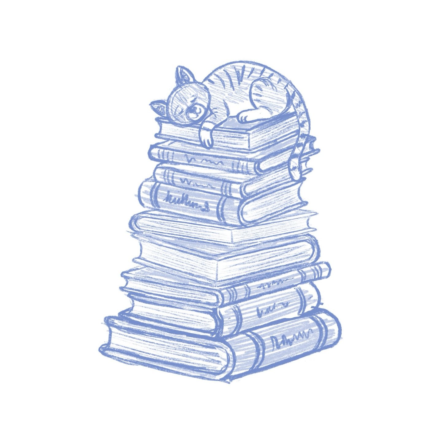 Sometimes I just sketch stuff to get it out my head, and an idea will come to me with what to do with it later, which is what happened with this eventually ✏️ 

Currently not on target to read as many books as I did last year though 🤔📚🐈

#illustra
