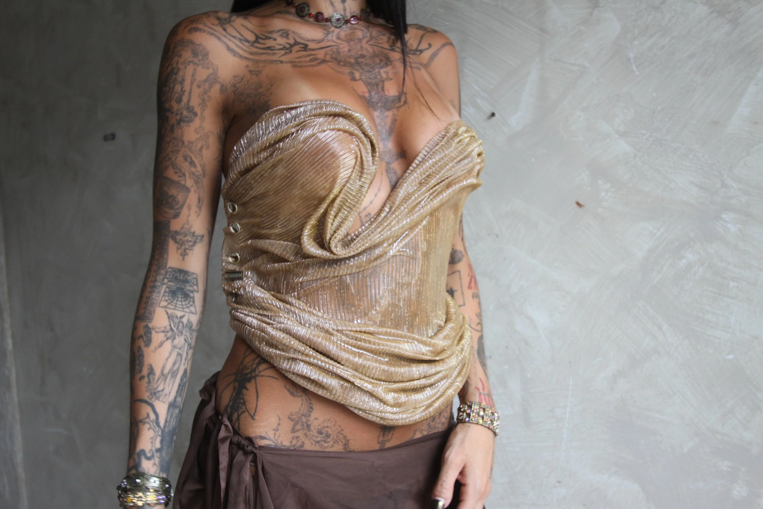 Emis Gold Glitter Corset