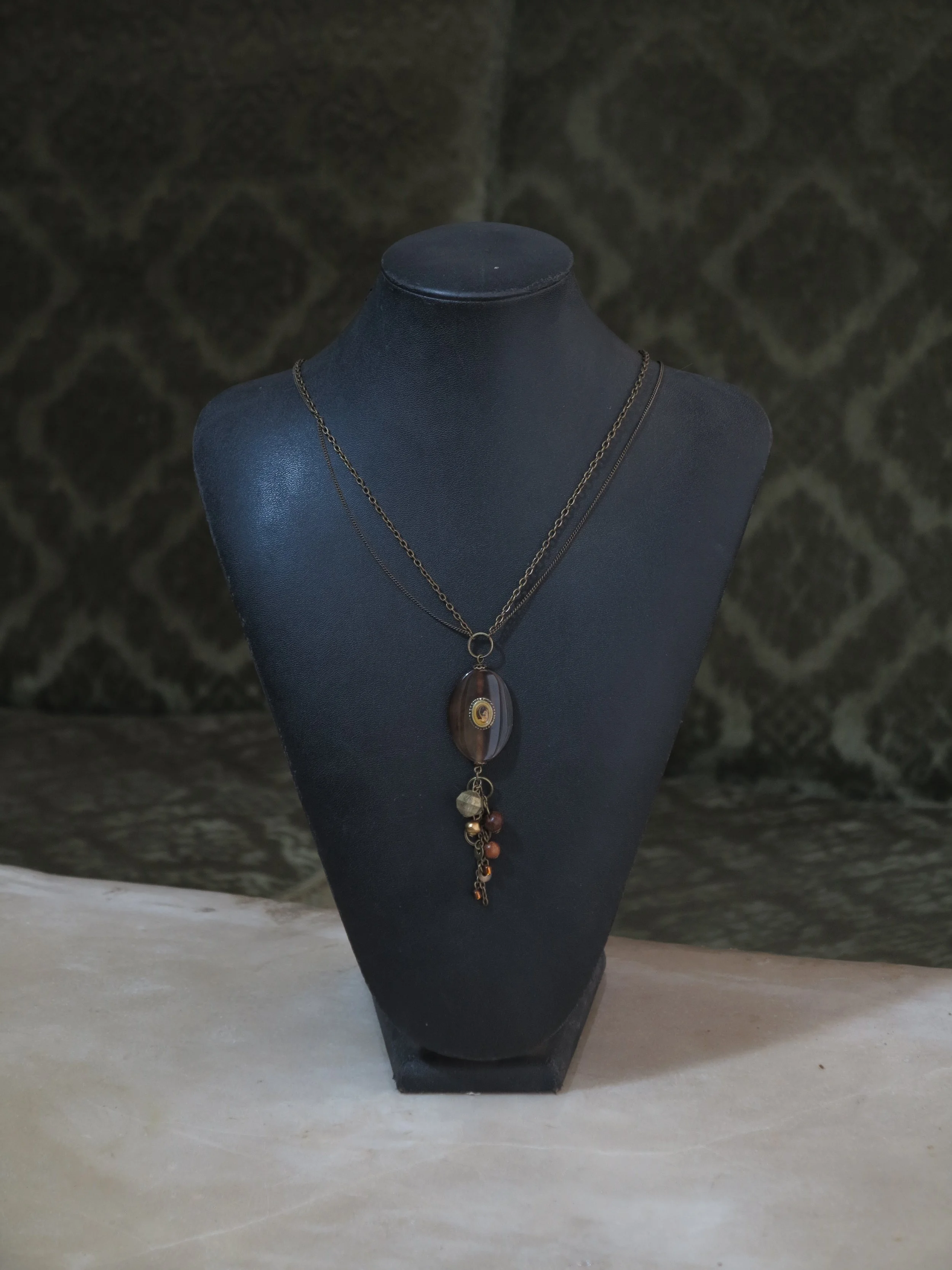 Tiger Tassel Double Chain Necklace