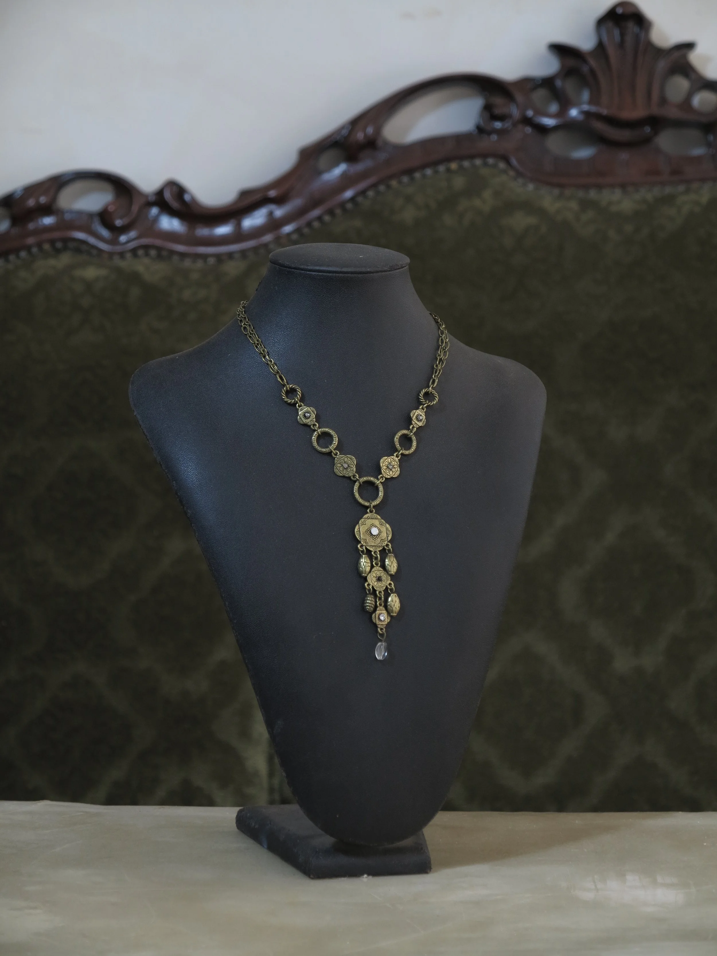 Madla Vintage Brass Double Chain Necklace