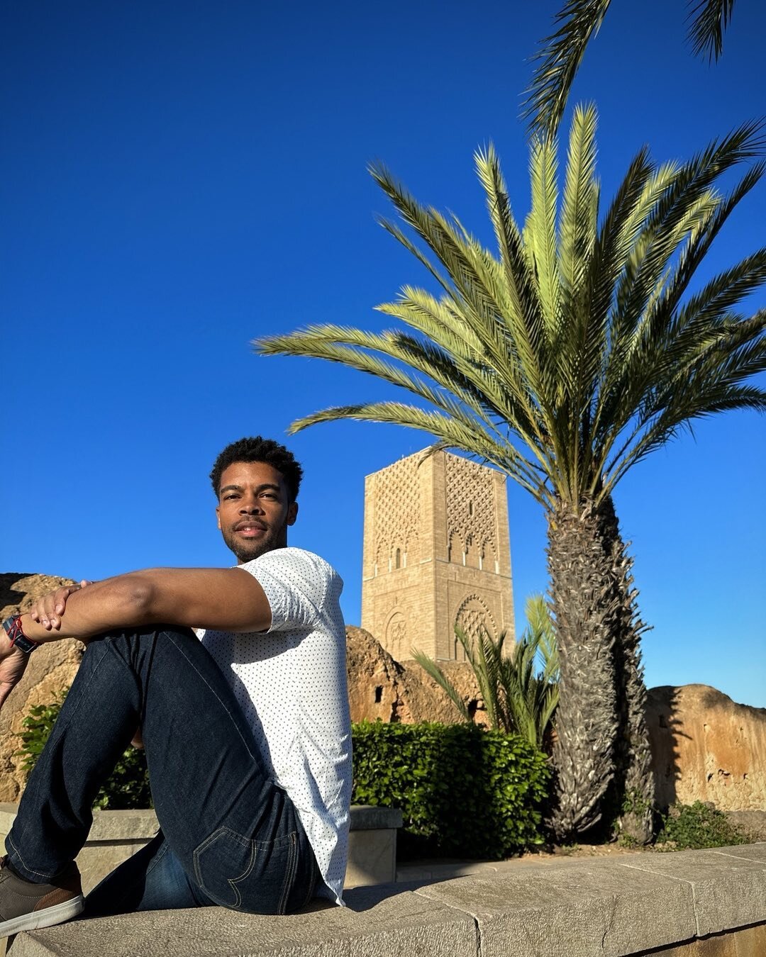 Photo backstory!! 

This photo was taken outside the Hassan Tower and the Mausoleum of Mohammed V. They were the first stop of my first day in Rabat, Morrocco! After all my research, I was very excited to see these landmarks. 

However, when I arrive