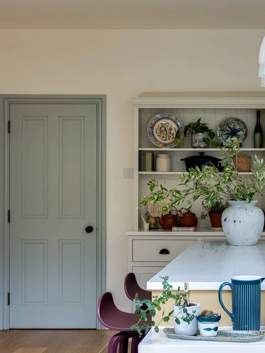 Generous open shelving was added to display our clients&rsquo; beautiful personal pieces and well-loved books collected over the years &mdash; bringing character and a sense of story to the space. 

We resized the doors for symmetry and introduced a 