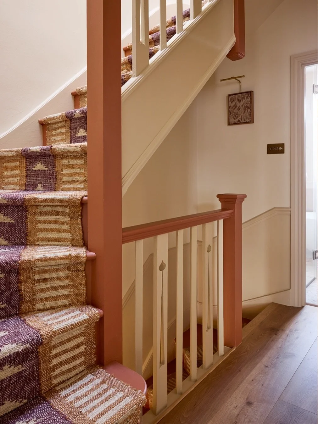 Wanting to make bold colour choices, but not entirely sure how requires a little faith and commitment to the vision. The hallway, with it&rsquo;s existing bold monochrome floor was already making a statement. The new colour choices made to accompany 