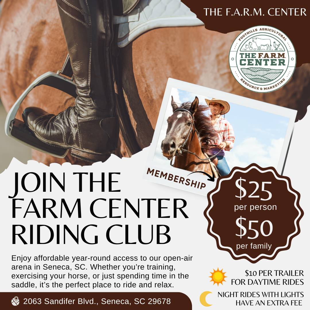 Seneca B Riding Programs The F.A.R.M. Center – Agriculture, Events & Community in Seneca, SC