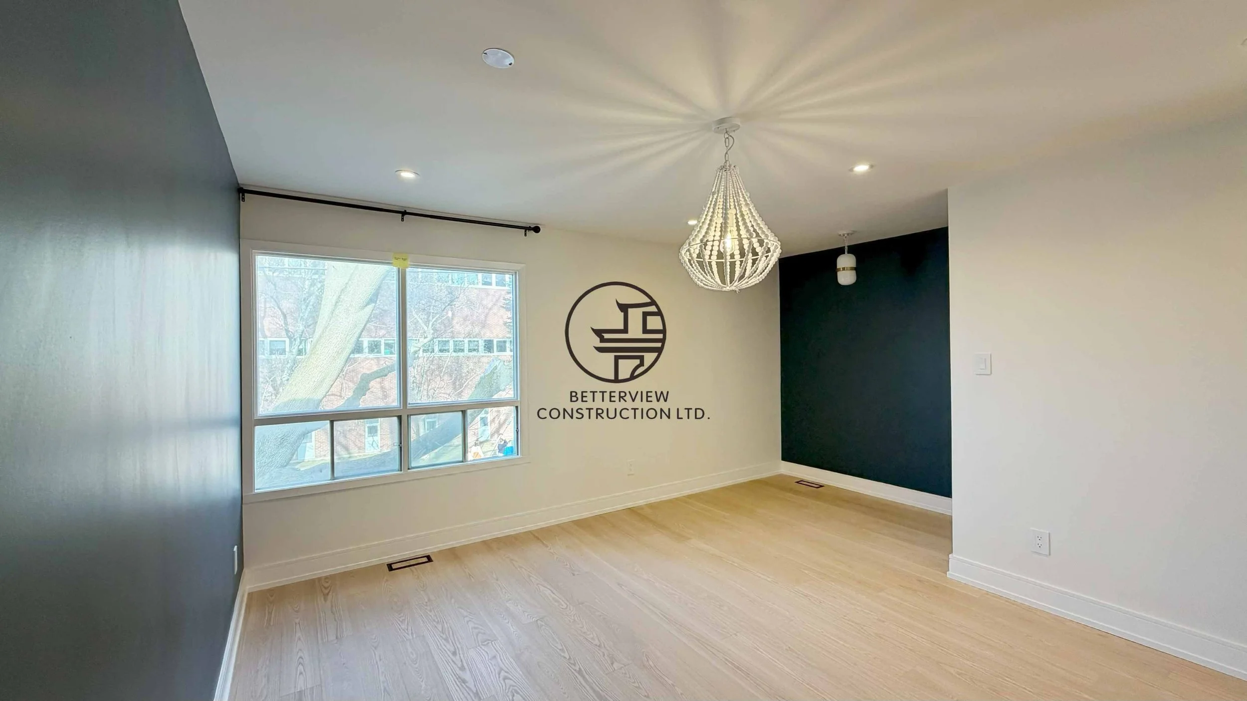 Second-floor bedroom floor replacement by Betterview Construction Ltd., featuring new high-quality flooring with a smooth modern finish, showcasing residential renovation and interior finishing in the Greater Toronto Area.