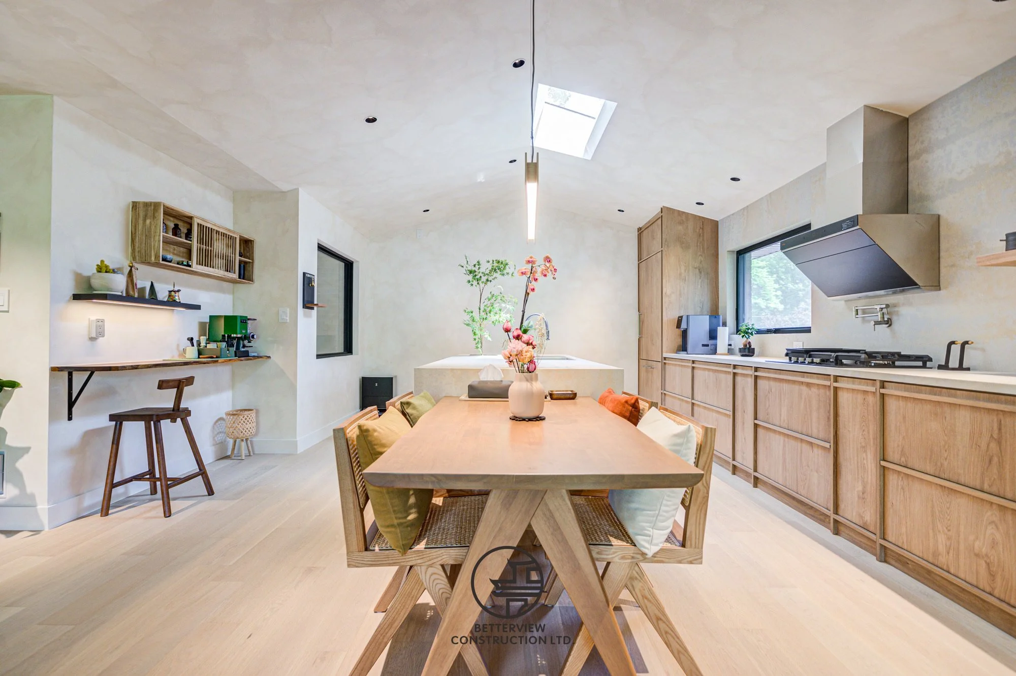 modern open concept kitchen and dining room renovation