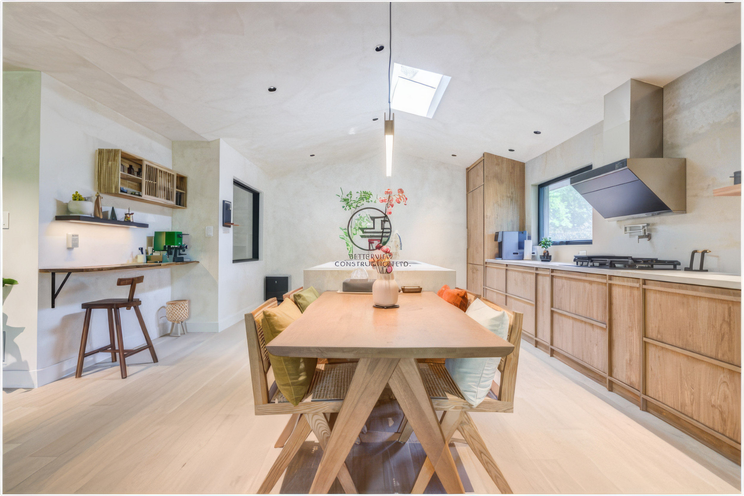 modern open concept kitchen and dining room renovation