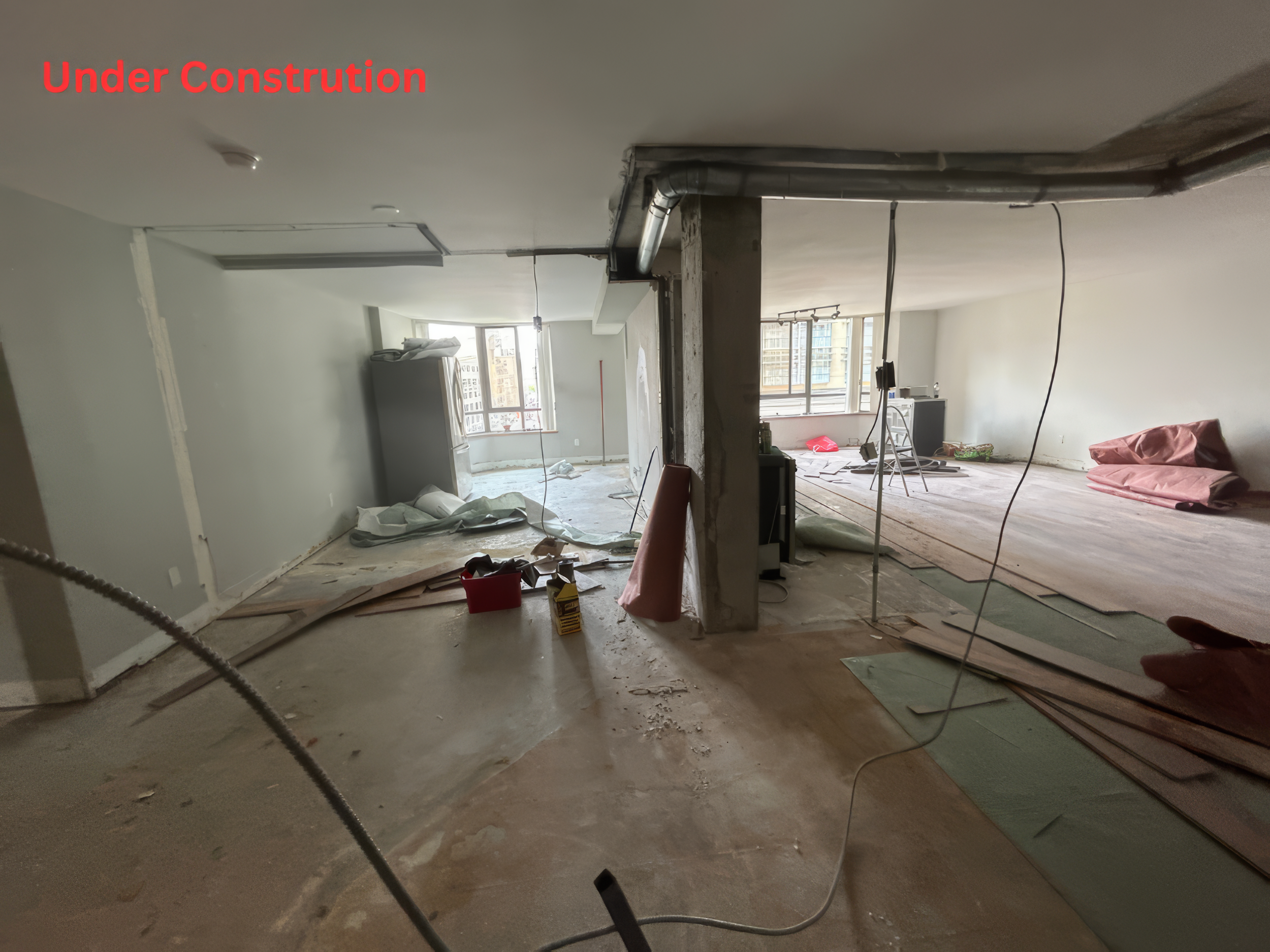 open interior space during home renovation construction in Toronto