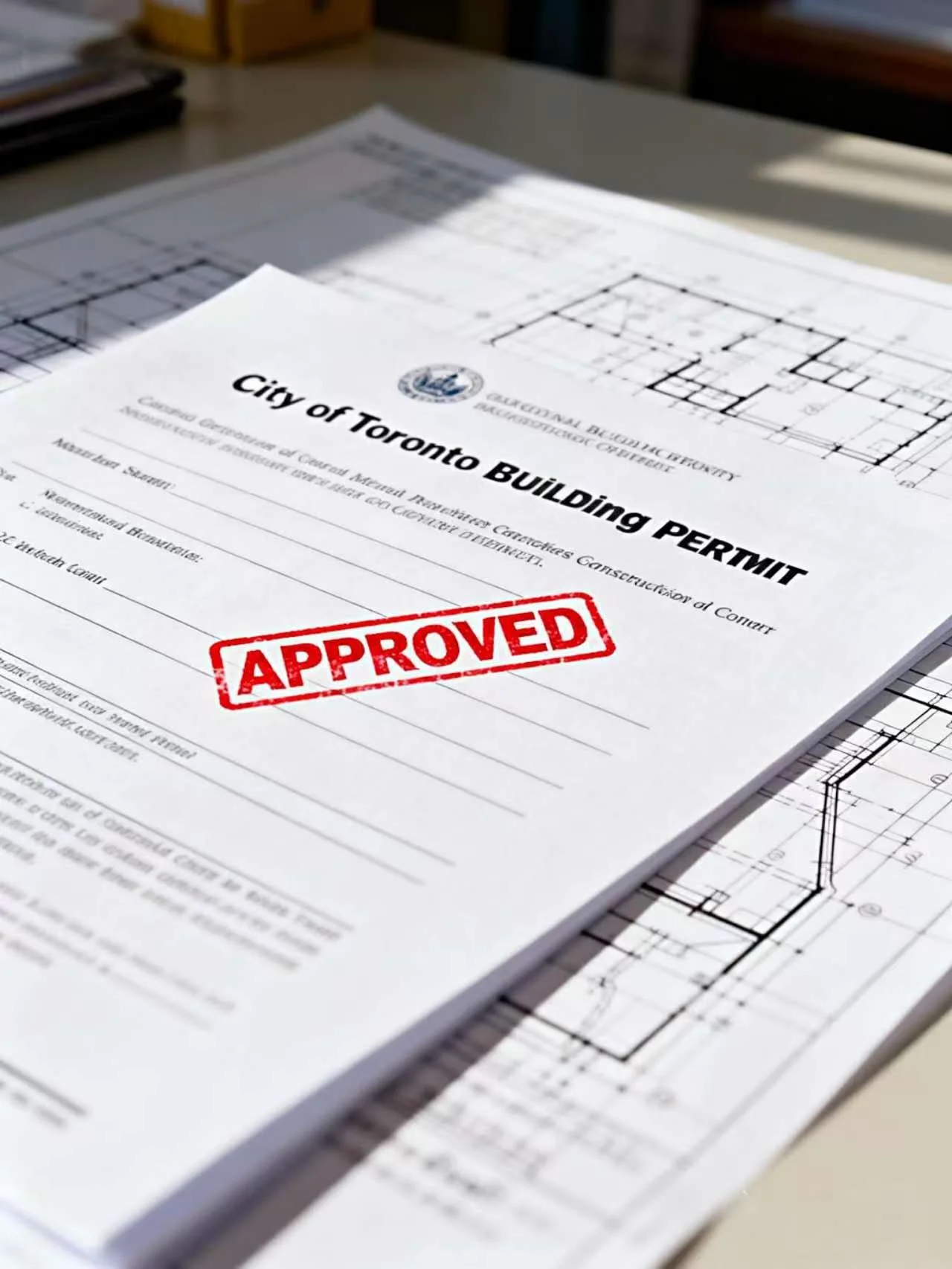 City of Toronto building permit approval document for residential renovation and construction projects
