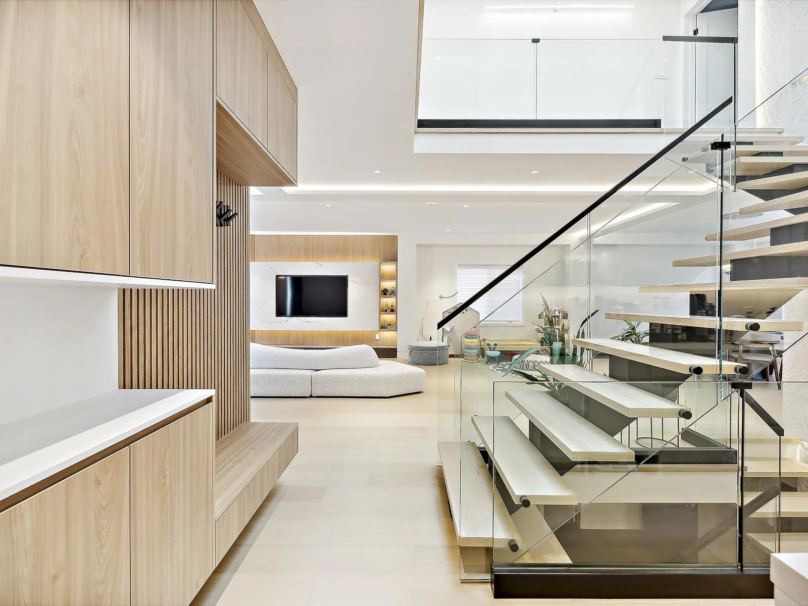 Modern living room interior after a full home renovation