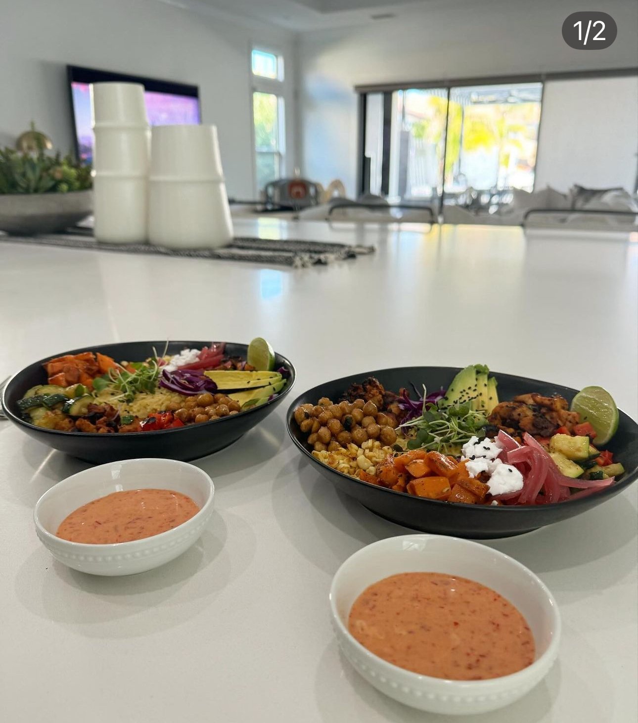 Harissa Chicken Bowl + Hot Honey Sauce