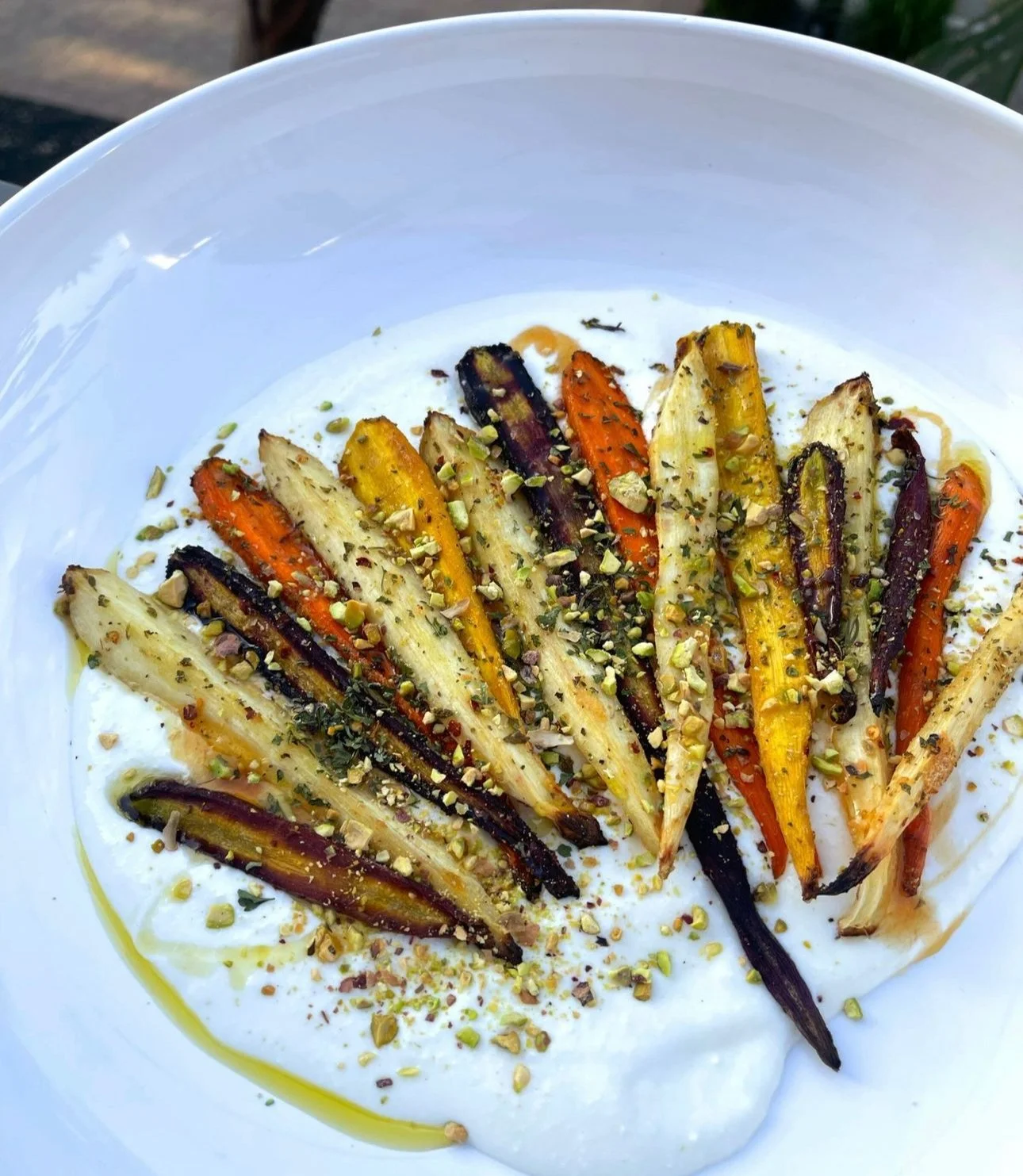 Roasted Carrots + Pistachio Yogurt
