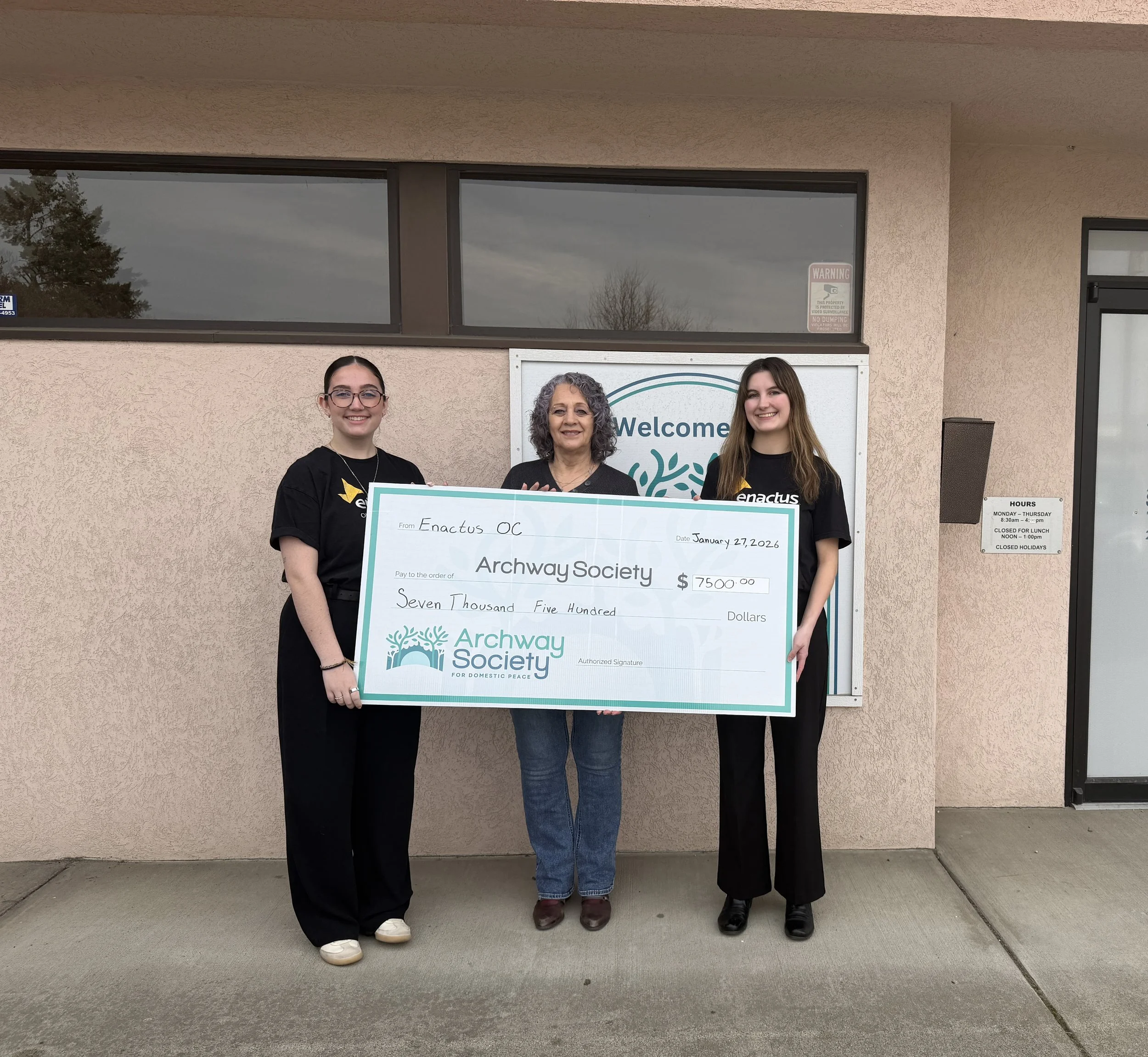 Enactus Okanagan College Donates $7,500 to Support Survivors of Domestic Violence