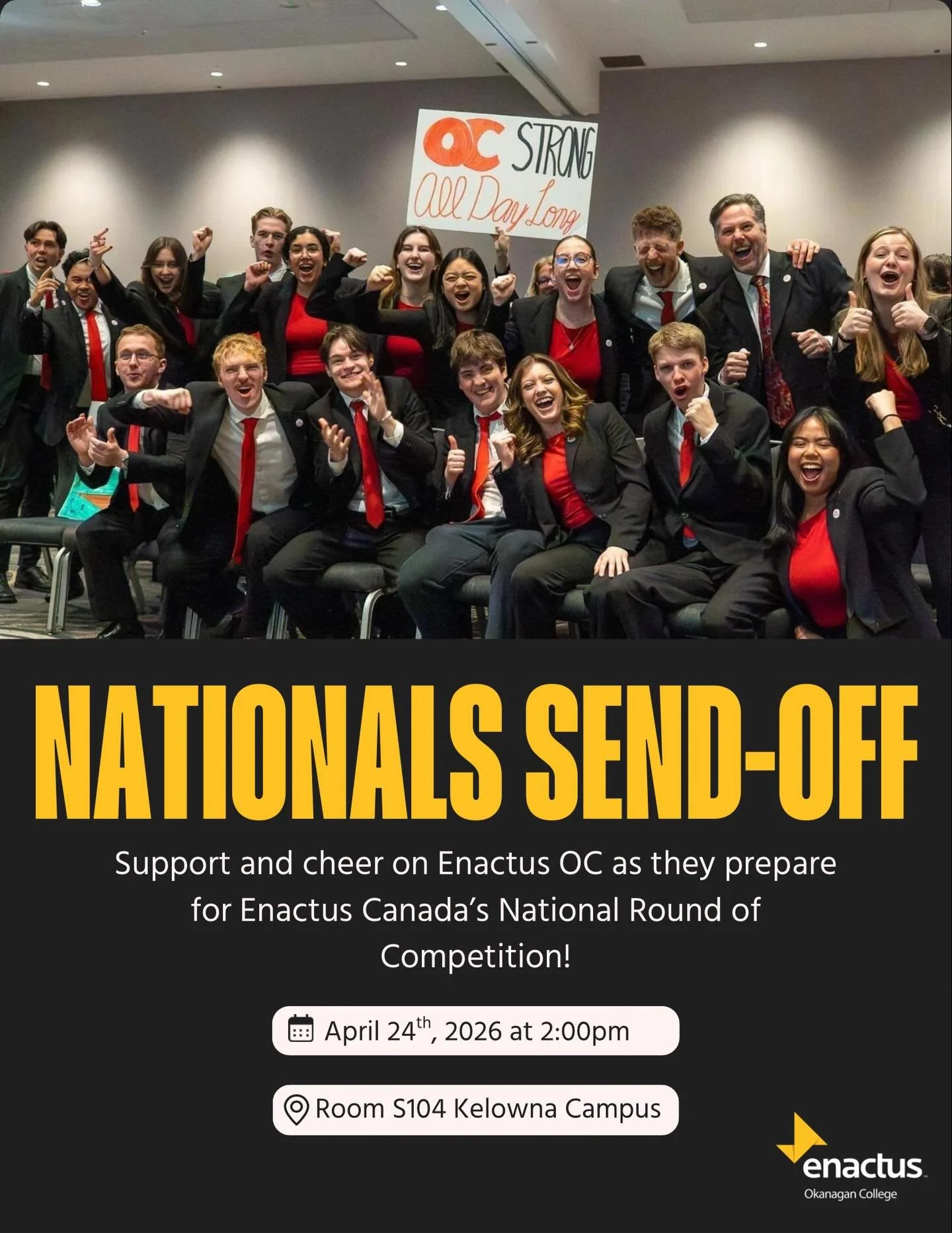 Join us on Friday, April 26 at 2:00 PM to support and cheer on our team as they prepare to leave for Nationals!

You&rsquo;ll have the opportunity to provide live feedback and ask the team tough questions to help ensure they&rsquo;re ready.

📍 Room 