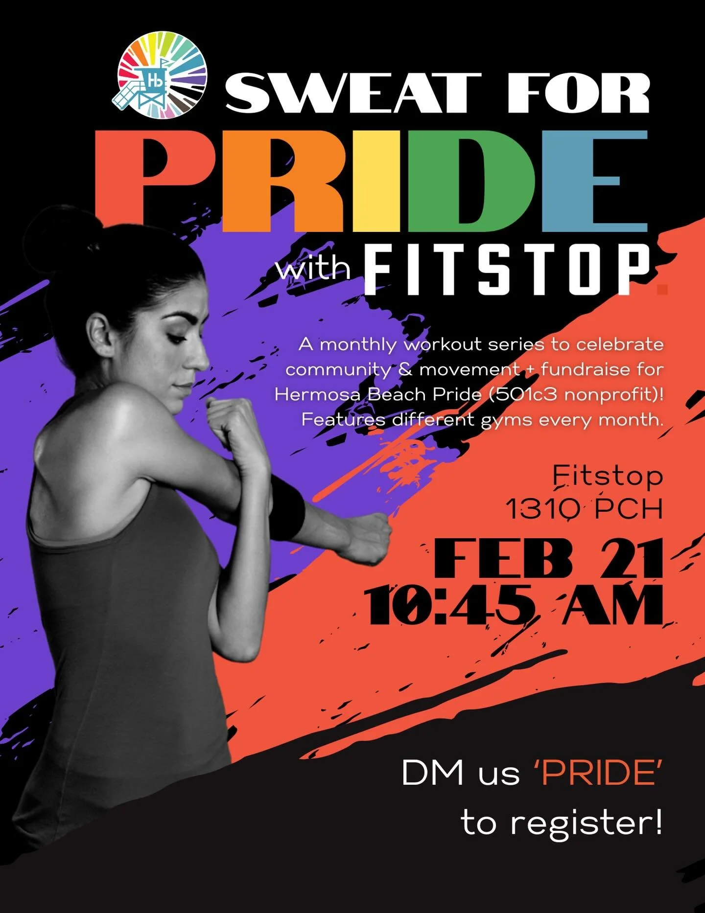 💪🏳️&zwj;🌈 SWEAT FOR PRIDE is here! We&rsquo;re launching our new monthly workout series celebrating community + movement, and we&rsquo;re kicking it off with Fitstop in Hermosa Beach! @fitstop_hermosabeach
✨ 50-minute coach-led workout
✨ All fitne