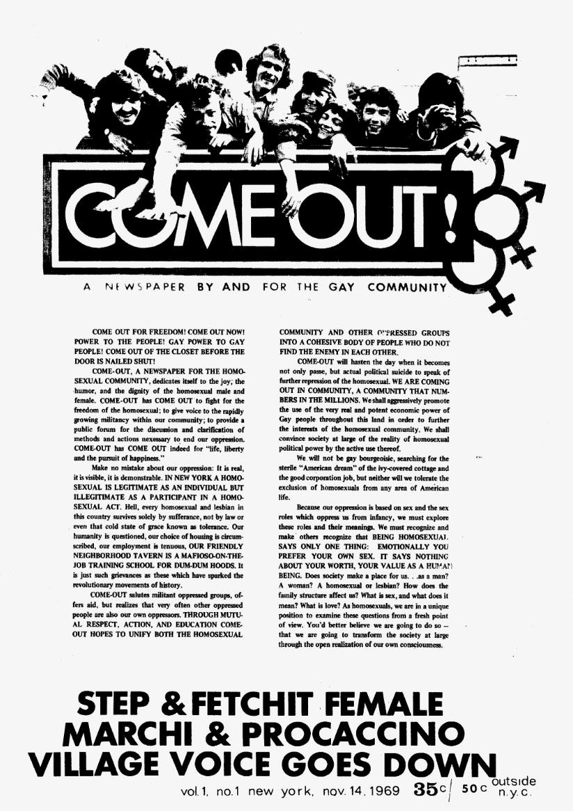 Come Out! Vol. 1, #1