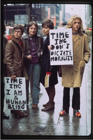 Picketing the Time-Life Building